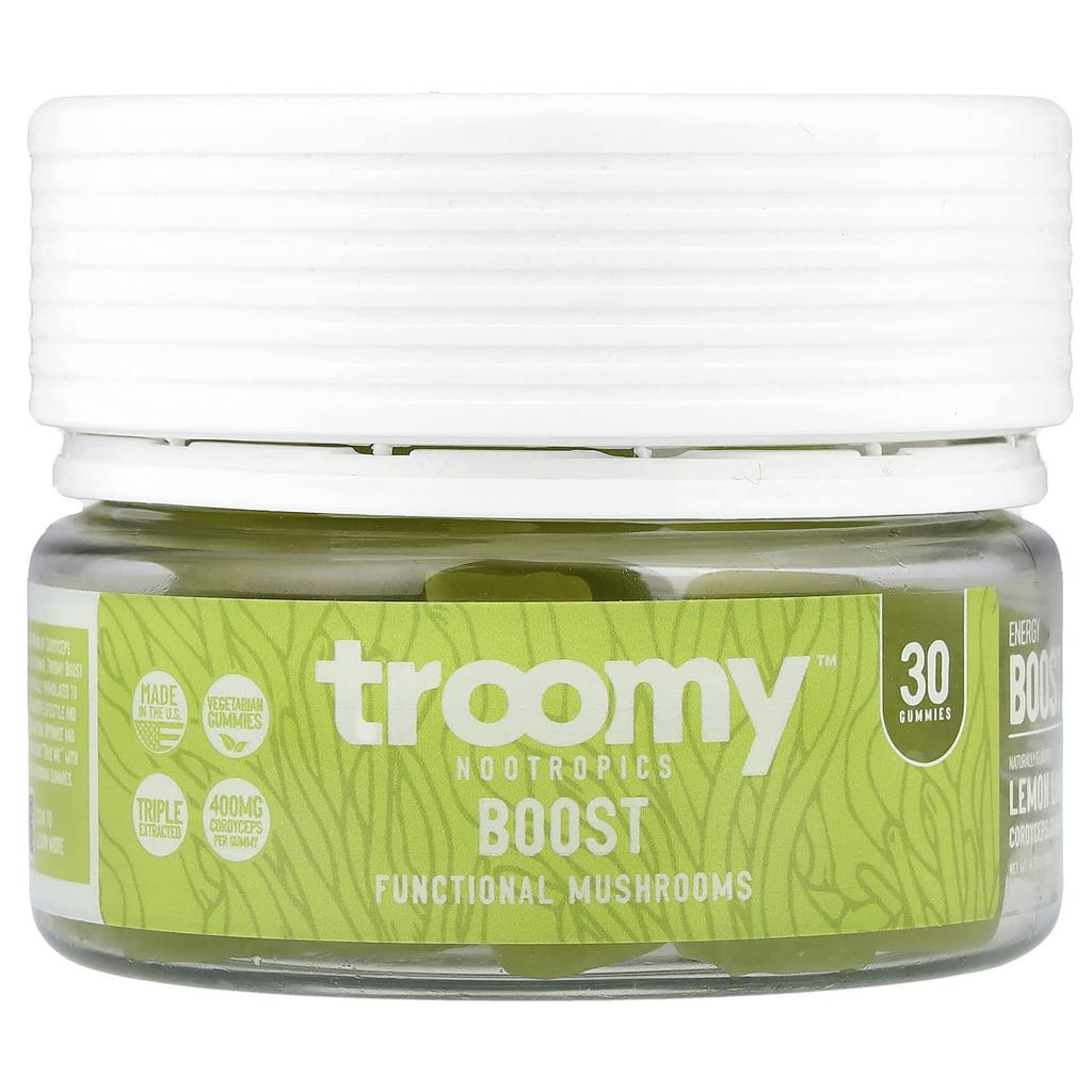 Troomy Nootropics, Boost, Functional Mushrooms Gummies, Lemon Lime, 30 Gummies