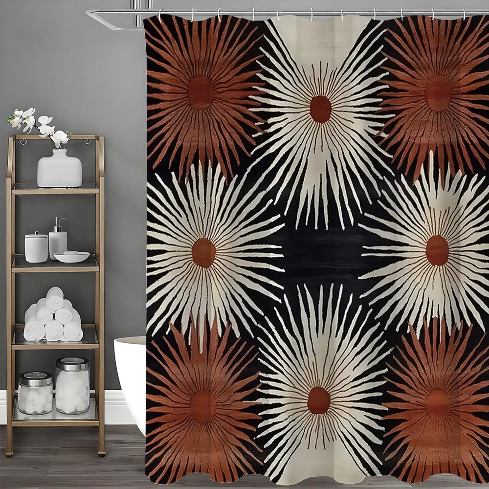 

Abstract Art Floral Shower Curtain, Bathroom Decorative Shower Curtain, Waterproof Shower Curtain with Hooks 90*180cm
