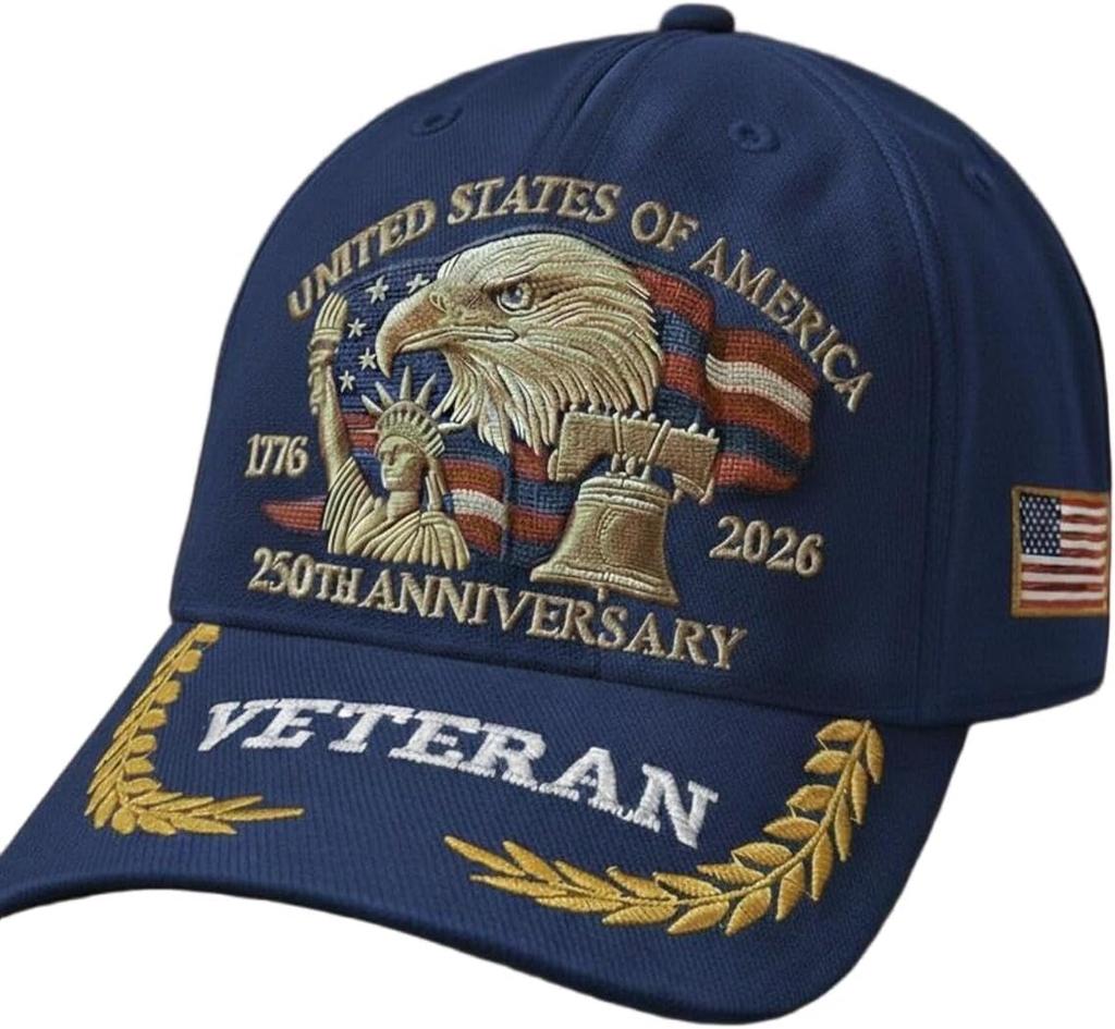 250Th Anniversary Usa Baseball Cap Patriotic Eagle 250 Year American Anniversary Hat Adjustable Veteran Hats Gift