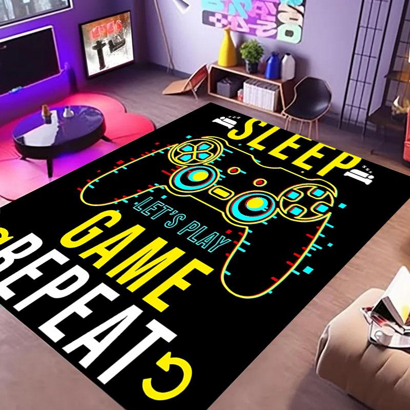 HD Home Area Gamer Rugs with Game Controller Design,Non Slip Floor Mats for Kids, Carpet for Decor Living Bed Playrooms Kitchen