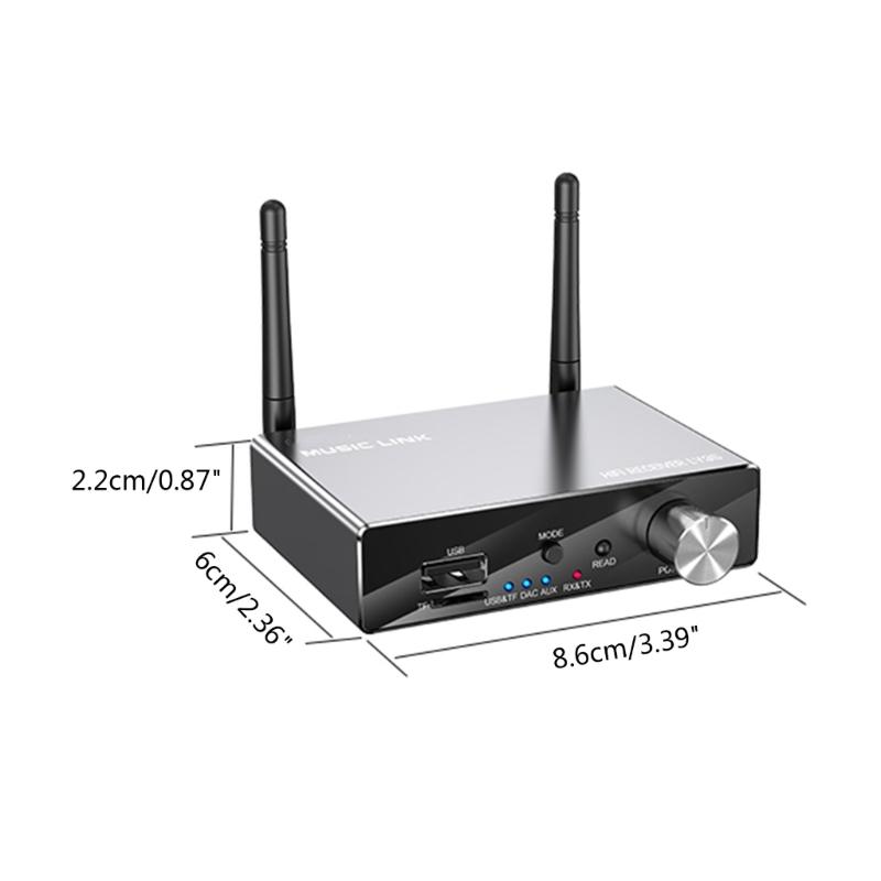 6 in 1 Digital to Analog Converter BT 5.3 Receiver Transmitter Optical Coaxial AUX RCA USB TF DAC Wireless Audio Adapter