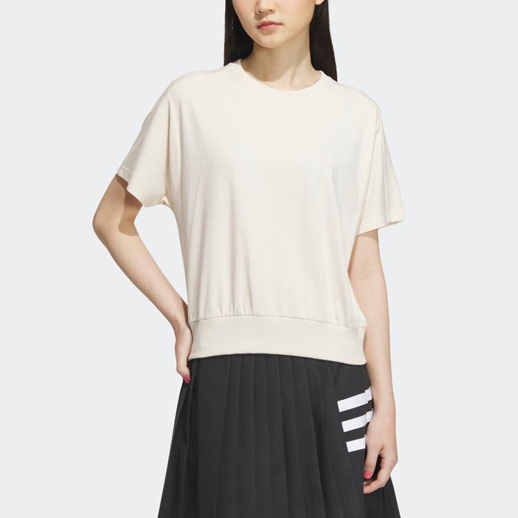 Adidas Neo Loose Fit Round Neck Short Sleeve T-Shirt Women Tops Wonderful-White IP3897