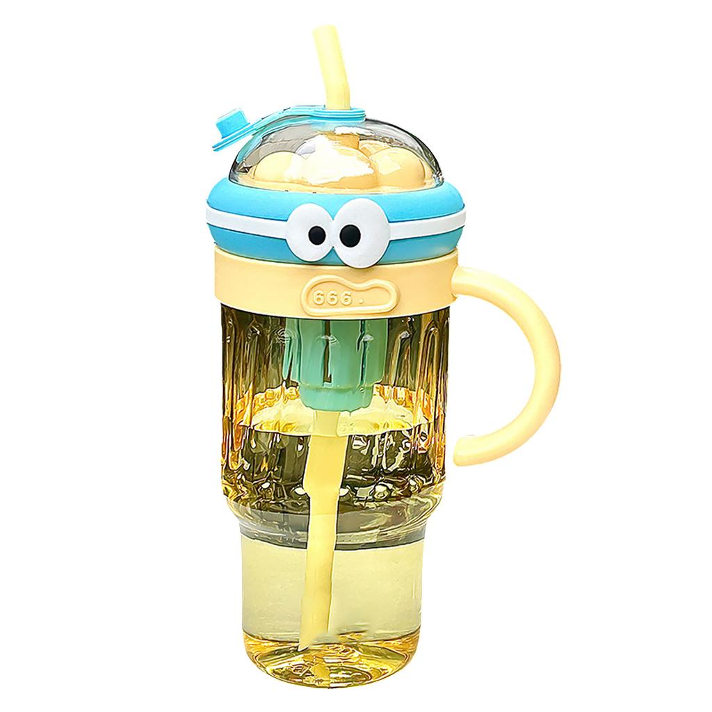 Silicone Straw Cup Large Capacity Water Bottle with Handle Multipurpose Beverage Container Portable Girls Drinkware