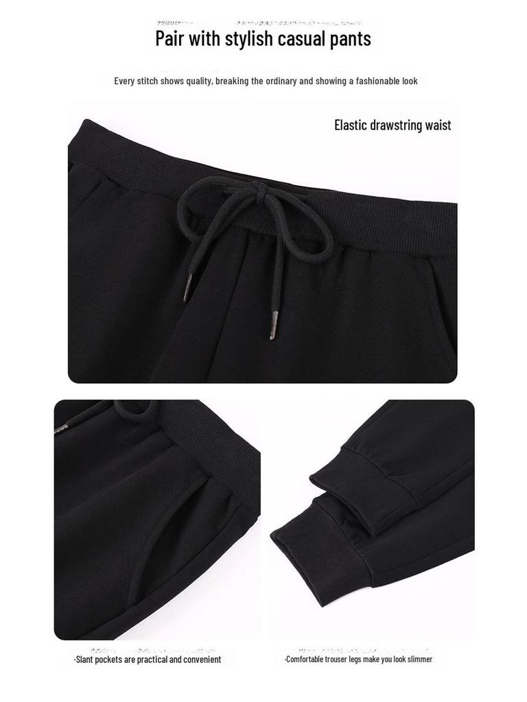 Women's Round Neck Sportswear Set - New Spring/Autumn Fashion: Leisure Sweater Two-Piece Suit