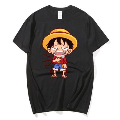 Japonské anime ONE PIECE Luffy Unisexové grafické tričko Roztomilé Vtipné Tištěné Letní Tričko Unisex Ležérní Bavlněné Oversized Trička Streetwear Topy