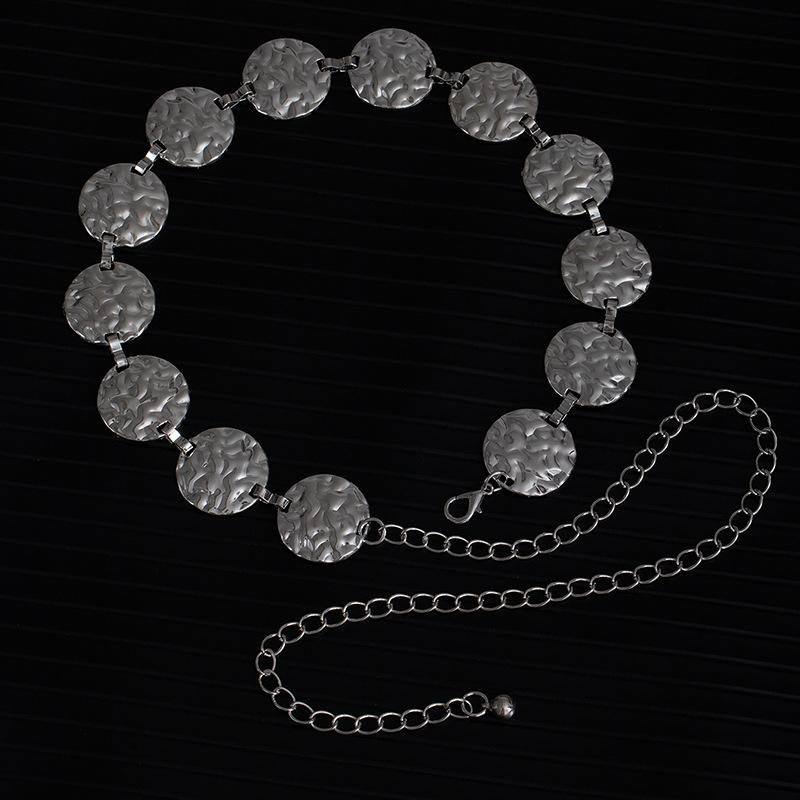 Textured Metal Geometric Waist Chain Women S High-End Dress Accessories Fashion Versatile Metal Trouser Chain