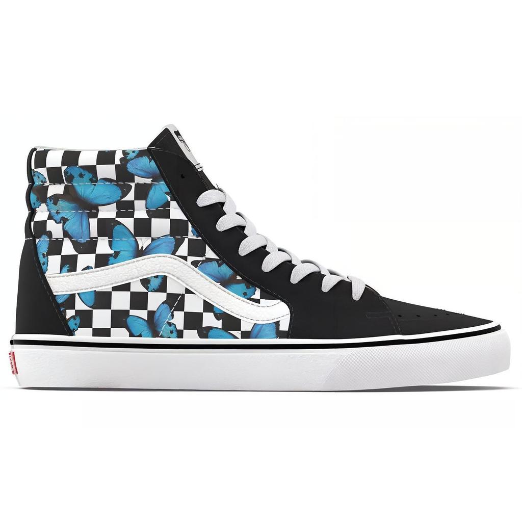 Vans Sk8-Hi Butterfly Checkerboard Unisex Sneakers Black True-White VN0A5HXV5KK