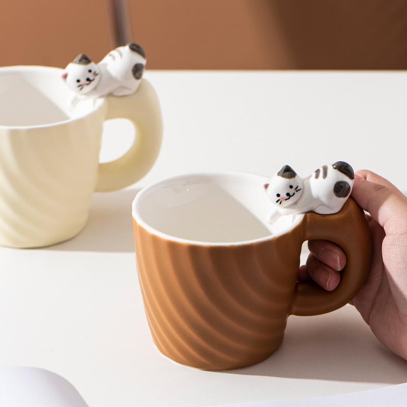 Ceramic Mug Creative Cartoon Cat Cute Cup Children's Milk Breakfast Home Office Coffee Mug Gift Frends Drinkware Tea Cup