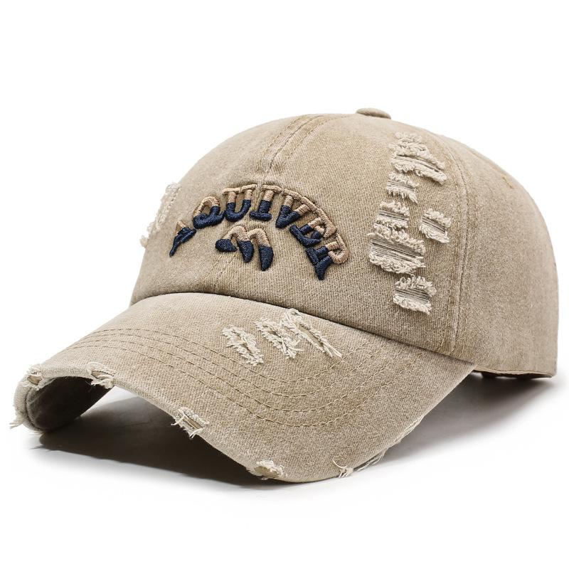 Single Pack Minimalist Casual Versatile Washed Baseball Cap with Fashion Embroidered Letters for Sun Protection