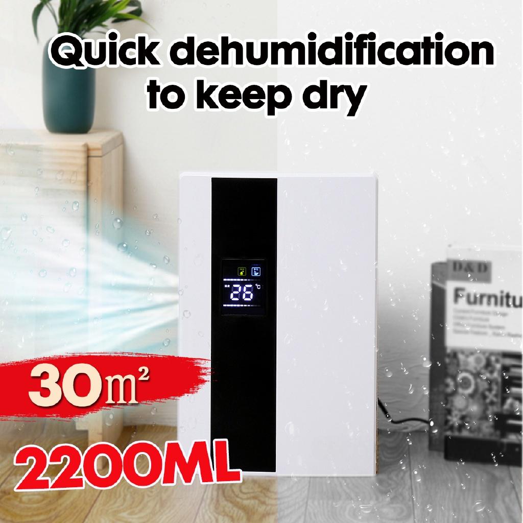 90W 2.2L Smart Home Dehumidifier Large Screen LCD Display Air Dryer Automatic Bucket Shut-Off Purifier with Remote Control