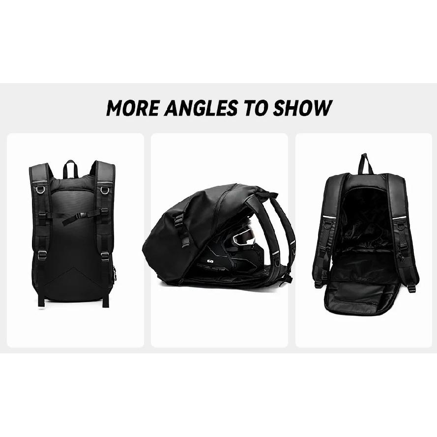 Likros Motorcycle Backpack Waterproof Foldable Helmet Backpack Men Travel Backpack Cycling Storage Bags Motorcycle Helmet Bag