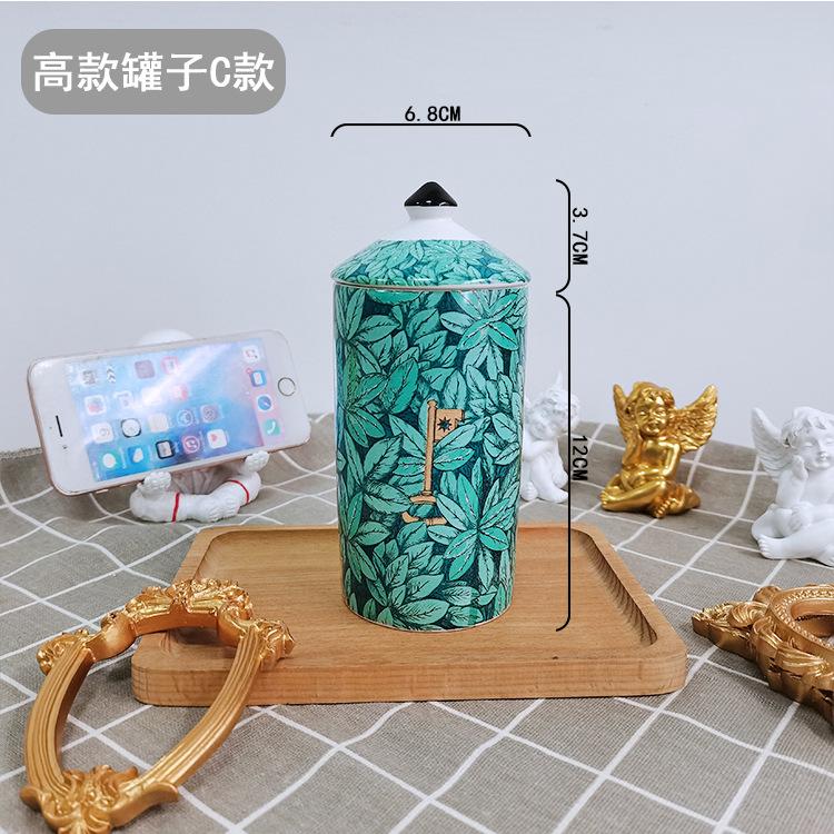 Empty Candle Holder Jars with Lid Lady Lips Sun Ceramic Decorative Jar Retro Cosmetic Jewelry Storage Small Bottle Box Ornament