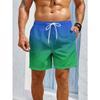 Gradient print men's casual fashion sports shorts loose and comfortable gym men's swimwear beach shorts