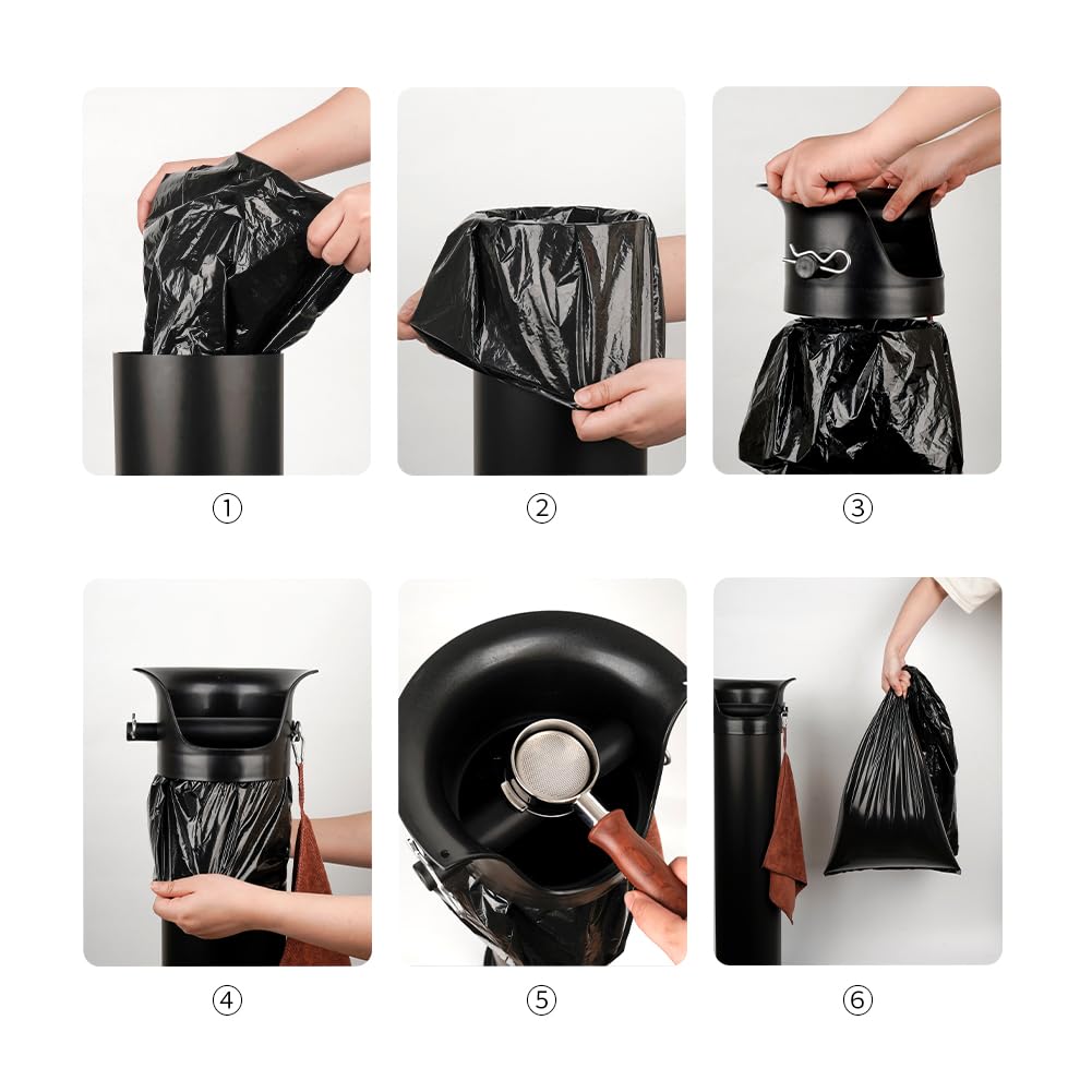 Watchget Garbage Bag Espresso Ground Knock Box Plastic Bag Knock Box Stand Knock Box Knock Box Commercial Use Plastic Bag Large Capacity W33cm X D90cm