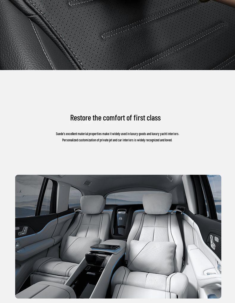 Suitable for Alcantara DuPont granulated cotton suede headrests and Maybach-style luxury seats with lumbar support.