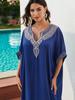 2024 Cotton Embroidered Plus Size Beach Cover-Up Dress