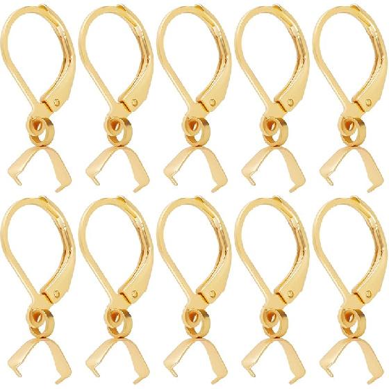 Beebeecraft 1 Box 50 Stück Anhängerverschluss Ohrhaken Edelstahl Klappbügel Ohrring-Zubehör Schwarzes Ohrring-Zubehör für die Schmuckherstellung