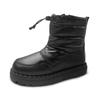 Minax Snow Size N6 Size Women's Boots, Comfortable, Fleece-Lined, Warm, Casual, Non-Slip, Waterproof, (Black, 24.5)