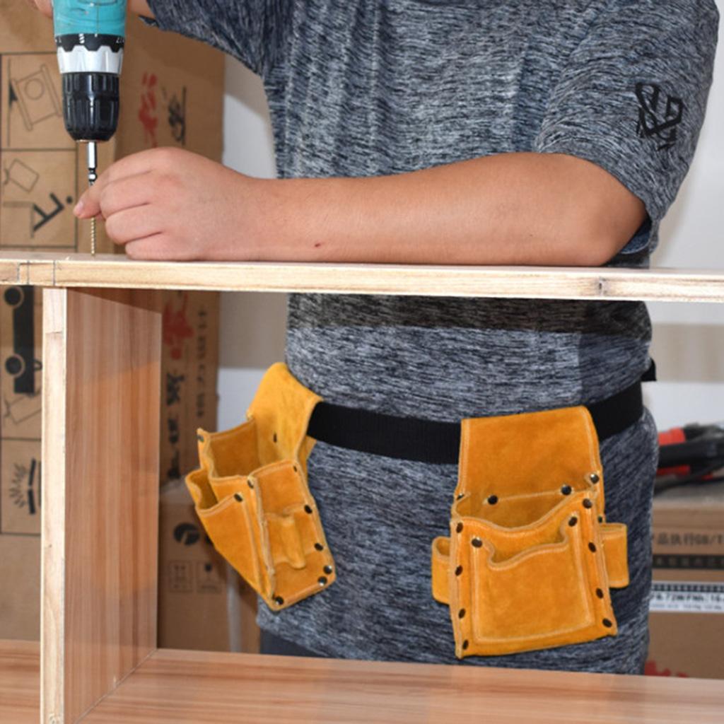 High Quality Cowhide Wearable Waist Pack Electric Waist Tool Belt Bag Screwdriver Kit Repair Tool Bags