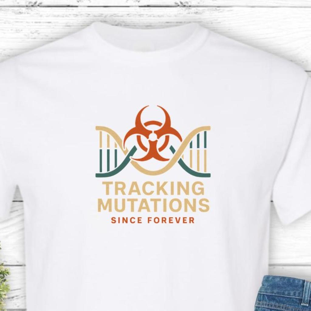 Tracking Mutations Science T-Shirt and kids tshirt: Geeky Biologist Apparel
