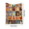 Hühner-Print-Decke Weich Faltbar Atmungsaktive Steppdecke Überwurf Niedliches Tiermuster Bett Sofa Decke für Zuhause Schlafzimmer Deko Geschenke