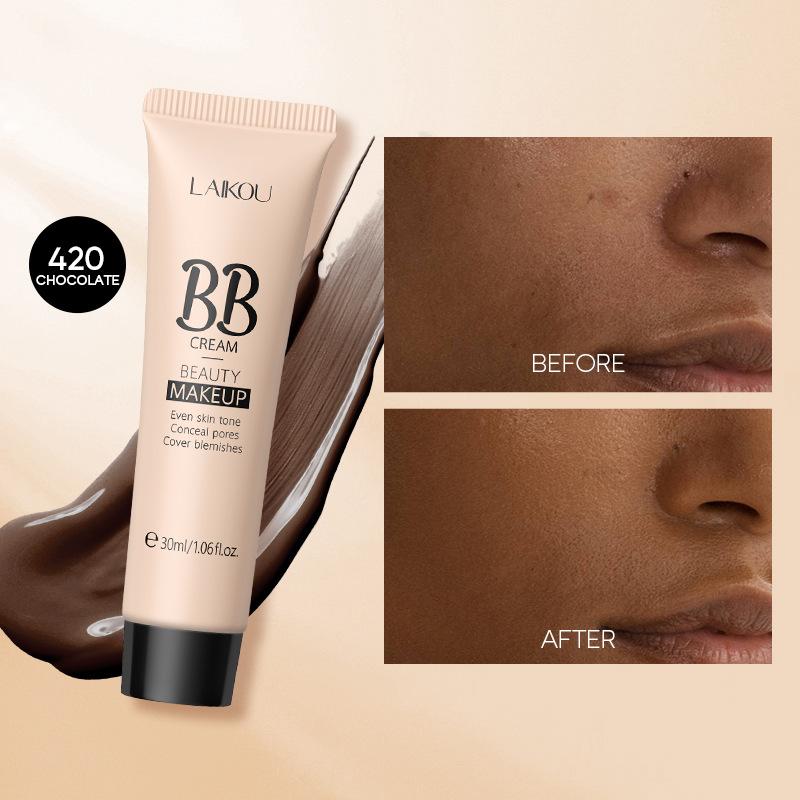 LAIKOU Wasserdichte BB Cream, Vollständig deckender Sonnenschutz, Lang anhaltendes Make-up, Nicht leicht abzublättern 30ml