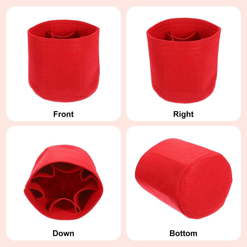 uxcell Bag Organizer Insert, Portable Felt Storage Pouch, Round Multi-Pocket Shaper for Bucket Bags, Dome Satchels, Totes, and Handbags (15cm x 15cm,