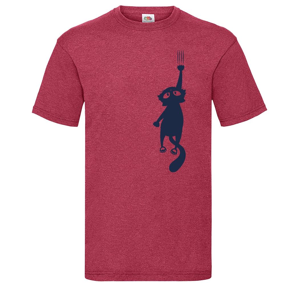 Dangling Cat t-shirt clawing up top funny pets crazy cat lady Birthday Gift
