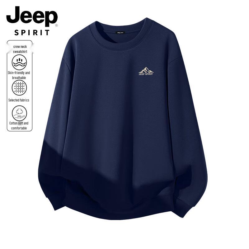 JEEP SPIRIT Men's Printed Round Neck Sweatshirt