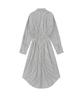 Meuameu Side Pleats Stripe Shirt Dress