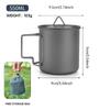 Outdoor Pure Titanium Mug Foldable Handle Delivery Storage Bag Portable Storage Camping Hiking Picnic Tableware