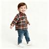 Zimowa koszula z polaru w kratę z kreskówkowym wzorem dla chłopców, 0-5 lat