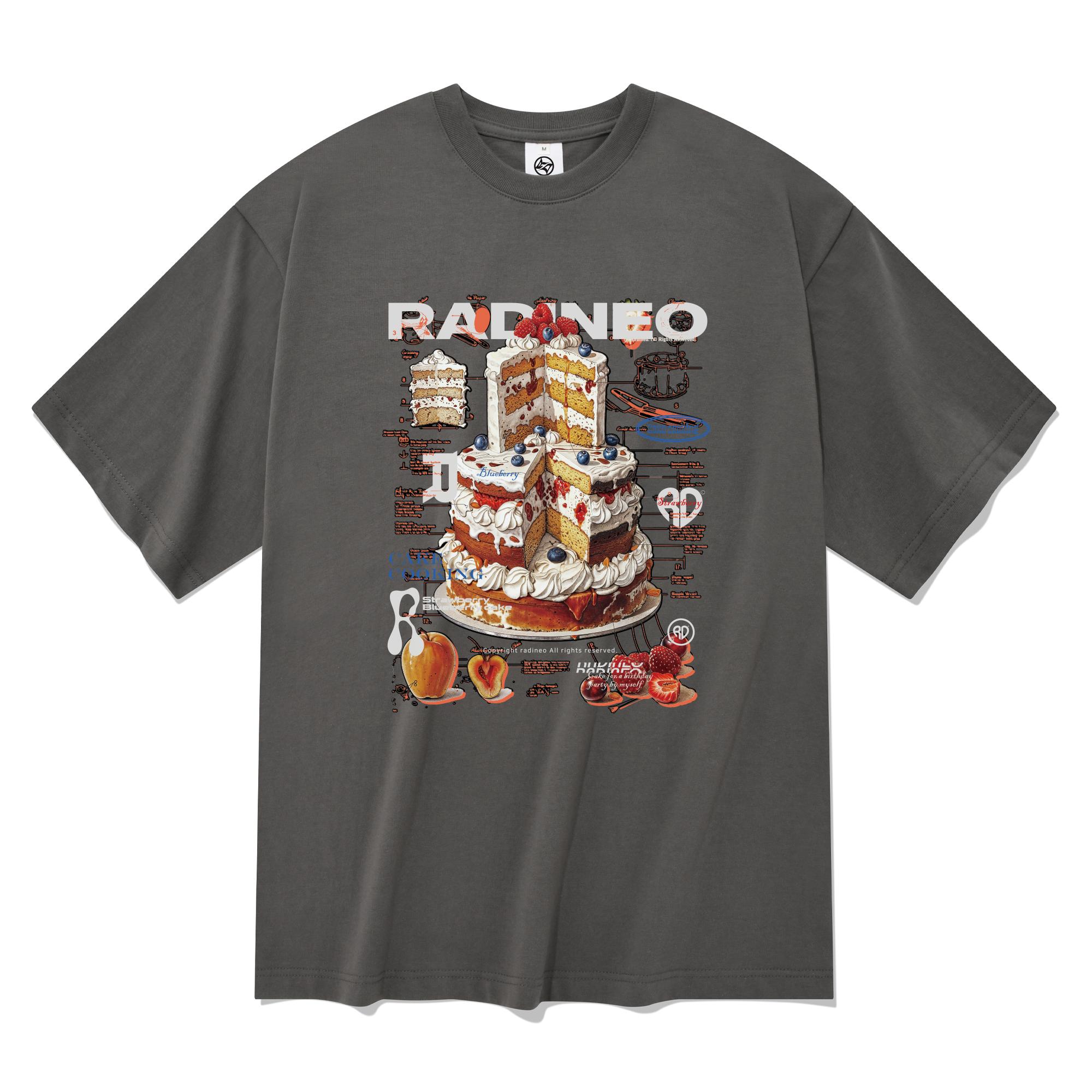 Radineo Cake Short Sleeve T-Shirt Gray Gray (Gray)/L