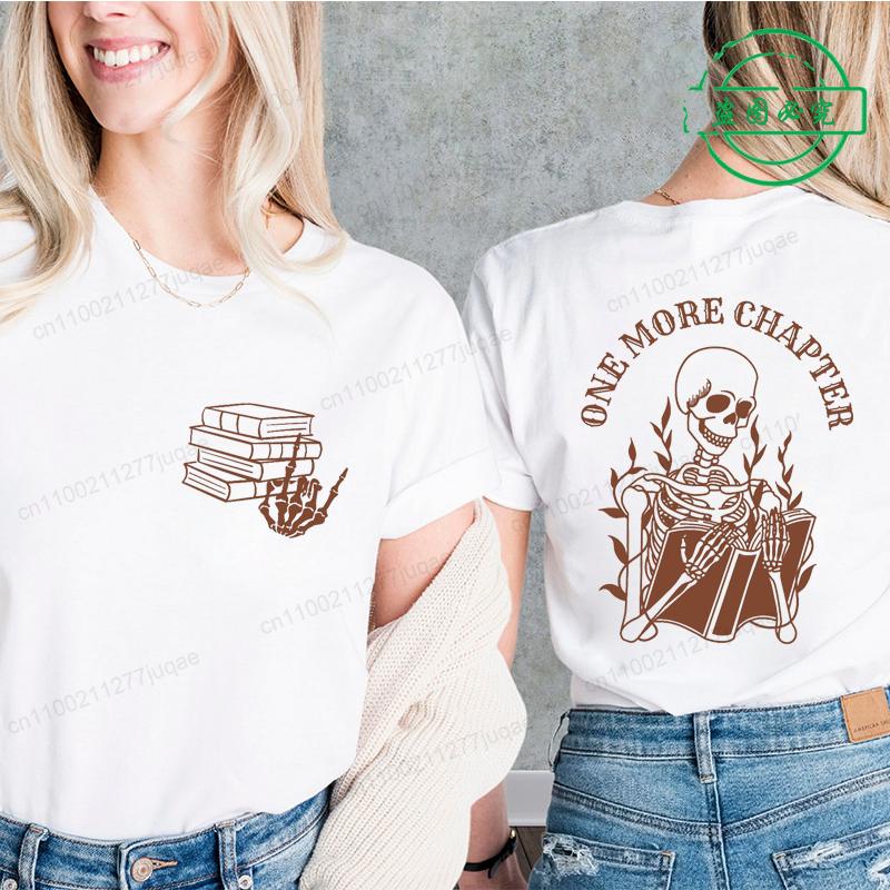 One More Chapter Prints Mans Women Tee Clothing Book Lover Tops Creativity All-math Short Sleeve Skull Fashion Casual T-Shirt