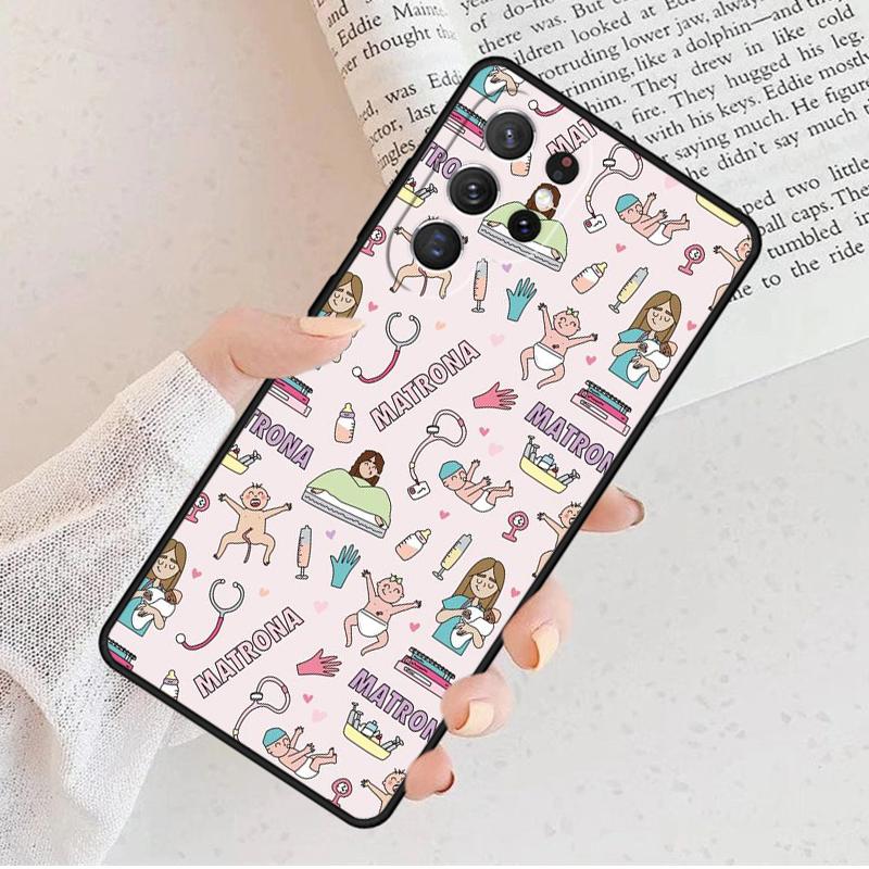 Doctor Nurse Heart Stethoscope Phone Case For Samsung Galaxy S25 S23 S30 S8 S21 S20 FE S24 S22 Note 10 20 Plus lite Ultra