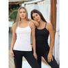 CHARMLEAKS Damen-Unterhemd aus Baumwolle, Damenunterwäsche, Nachtwäsche, Unterwäsche, Hebe-BH, solides Basic-Tanktop, 2er-Pack