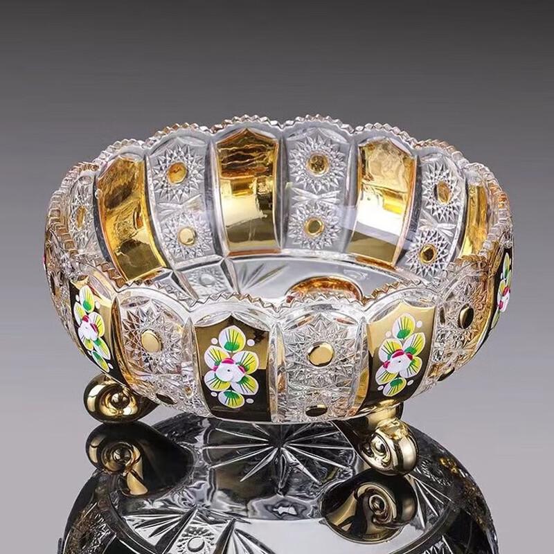 Flavence Engraved Crystal Glass Fruit Bowl