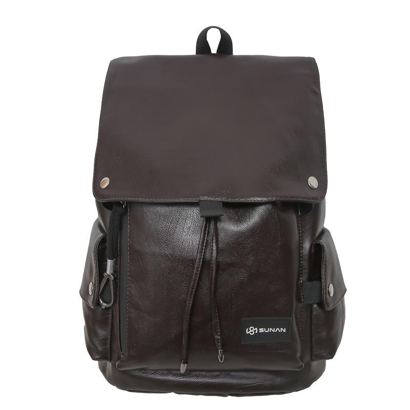

Сумка Рюкзак Чоловічий Рюкзак для Коледжу Студентська Шкільна Сумка PU Сумка Чоловіча Сумка темно-коричневого кольору