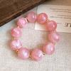 Collier Rond en Acrylique Perlé Style Bohème Chaîne de Cou Élastique pour Femmes