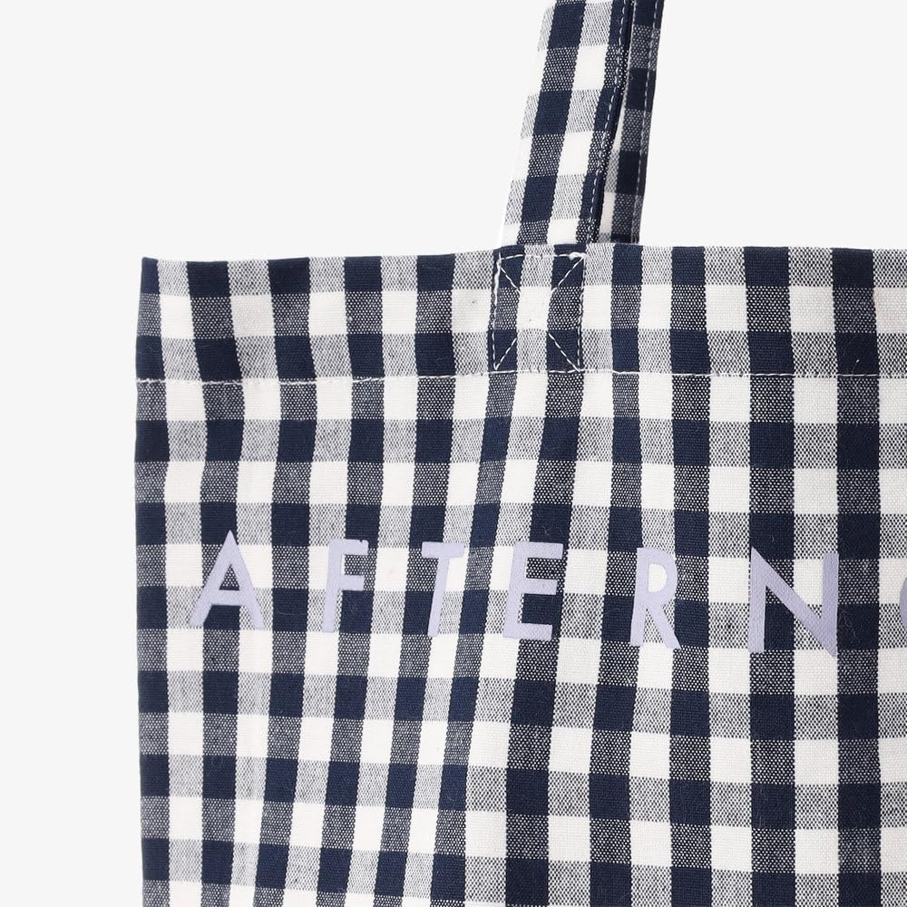 Afternoon Tea Living JA02 Gingham Check Tote Bag, Medium, Black