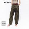 MO&Co. High-Count Cotton Enzyme-Washed Cargo Pants
