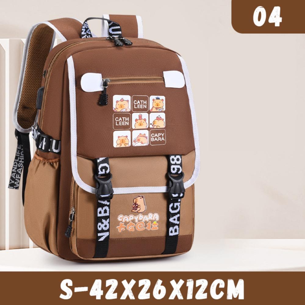 

New Nylon Backpack Large Capacity Lightweight Schoolbag Alleviate Burden Waterproof Rucksack School Office