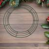 3pcs 12-Inch Army Green Metal Wreath Frame - Circular Iron Hoops for Christmas & New Year Party DIY Crafts & Home Decor