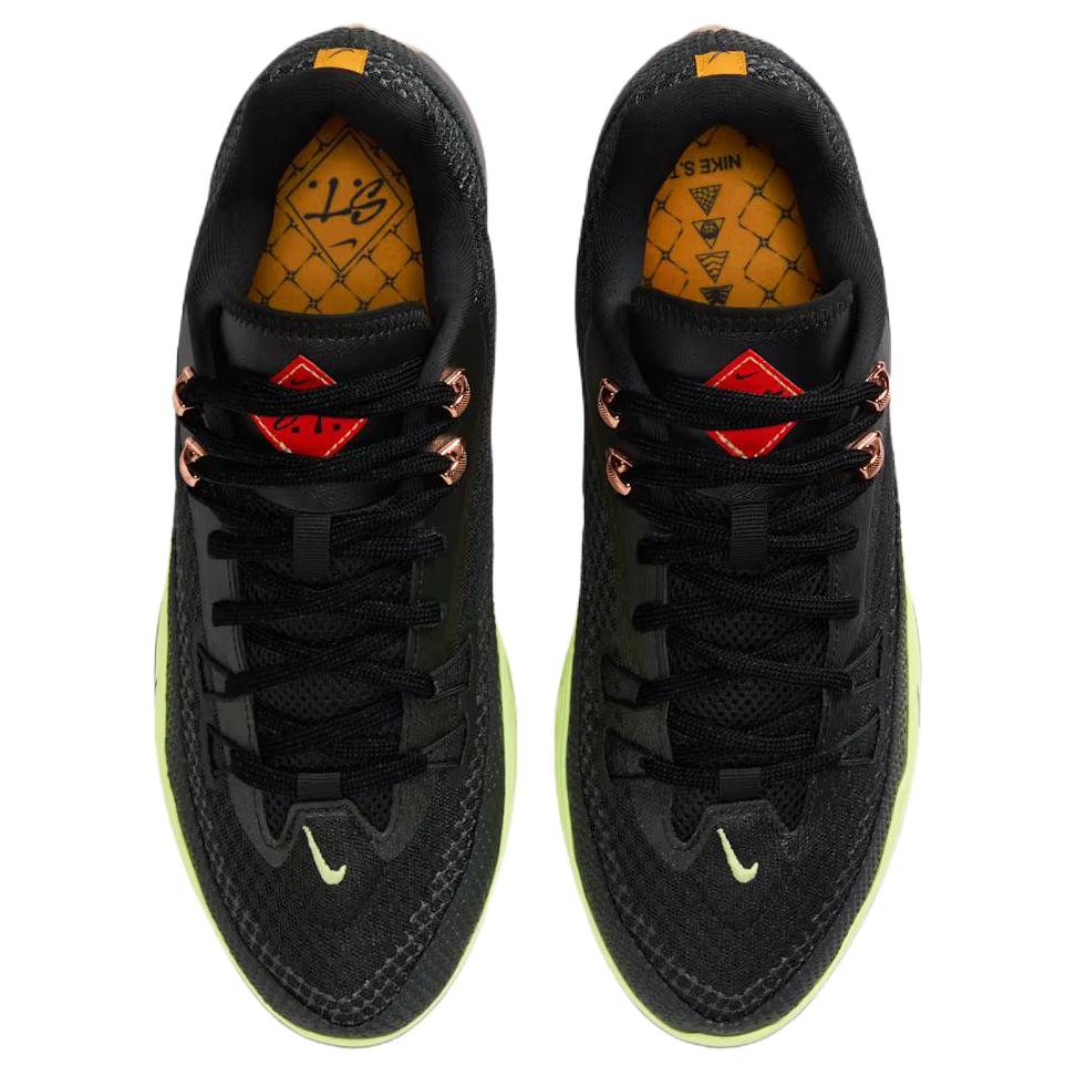 Nike Street Flare Breathable Rebound Breathable And Resilient Basketball Shoes Unisex Black Green HF0219-004