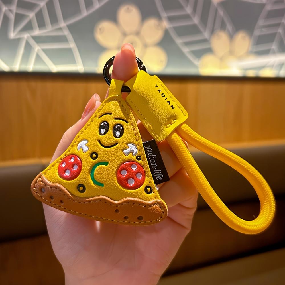 MINISO Cartoon Burger Mini Pendant Food PU Leather Keychain Burger Pizza Donut Food Bag Accessories