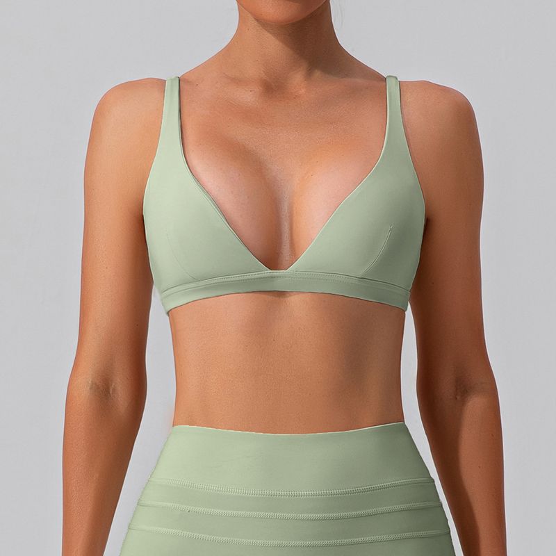 

Fashion Nude Feel Bra Tight Quick-Drying Women s Underwear Yoga XL/10 Light gray green