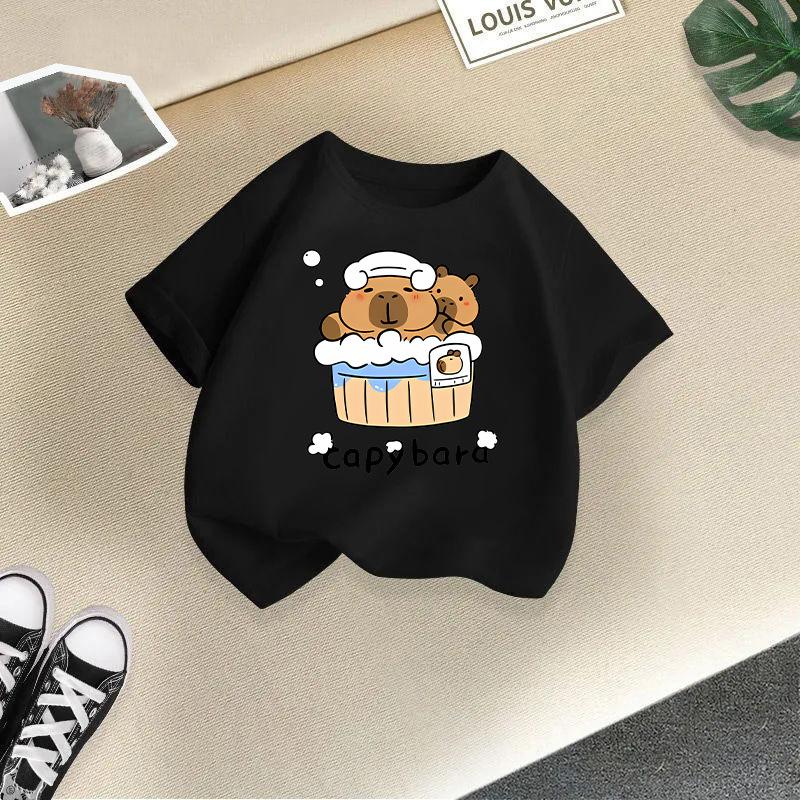 Children's Casual Short-sleeved T-shirt, Summer Boys' And Girls' Cute Capri Blouse