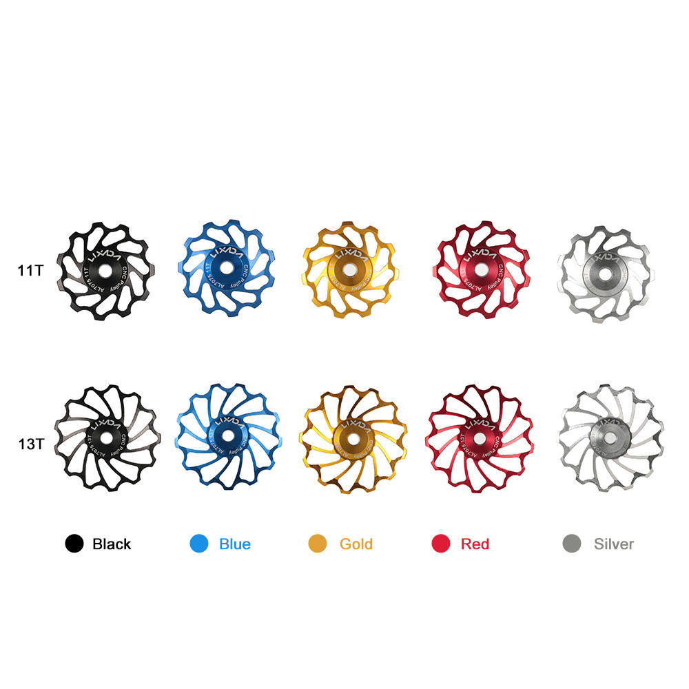 Lixada MTB Road Bike Ceramic Pulley 7075 Aluminum Alloy Rear Derailleur 13T Guide Cycling Ceramics