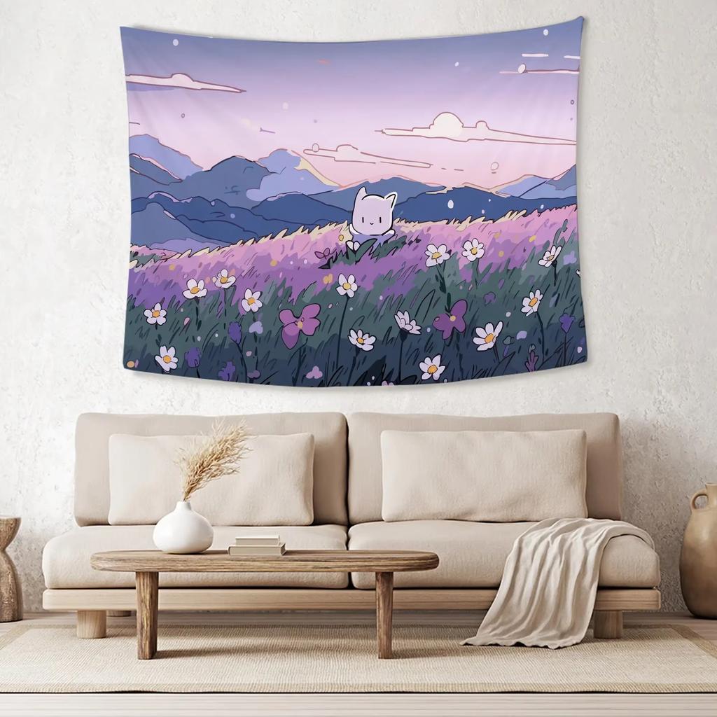 Forest Aesthetic Tapestry Kawaii Animals with Green Plants for Instagram Style Room Photo Wall Decor