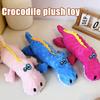 Indestructible Plush Dog Toy Soft Squeaky Chew Toy Stuffed Crocodile Puppy Teething Toy